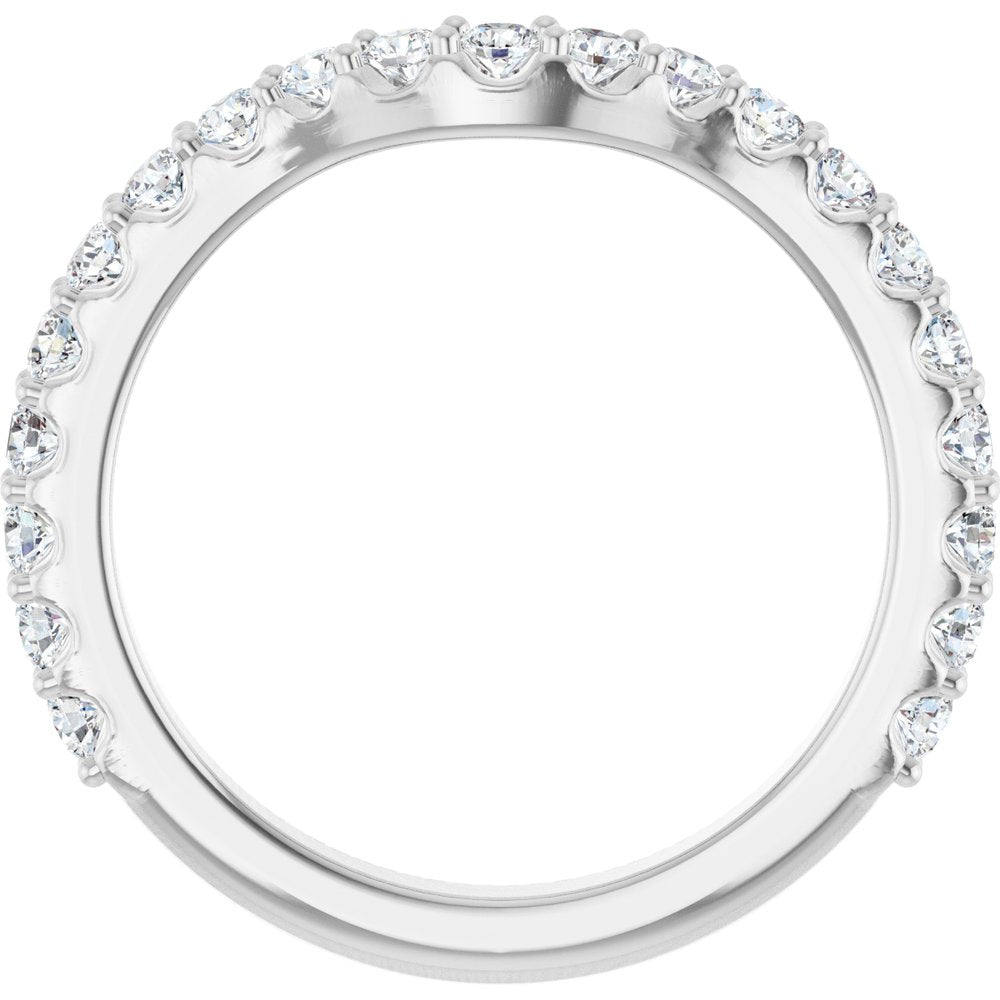 14K White Gold 1/2 CTW Natural Diamond Contour Band