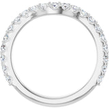 14K White Gold 1/2 CTW Natural Diamond Contour Band