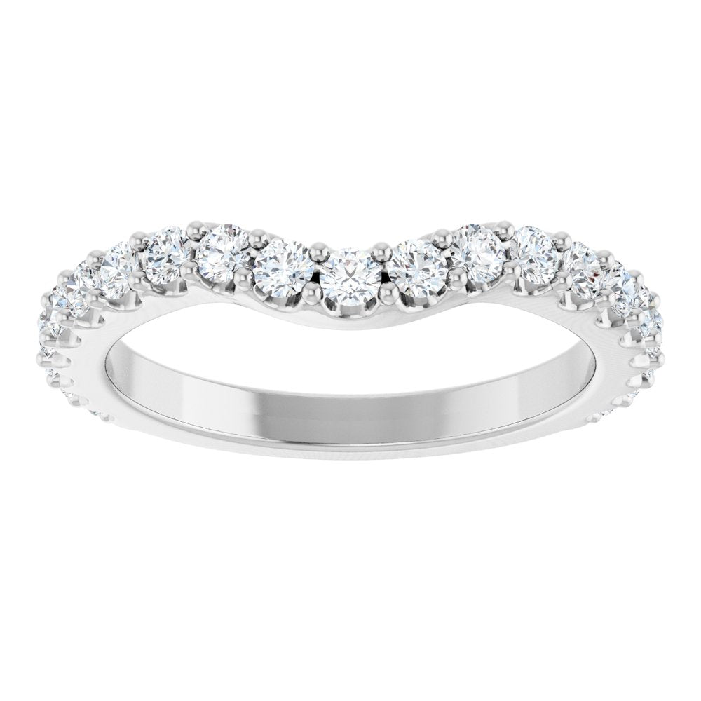 14K White Gold 1/2 CTW Natural Diamond Contour Band