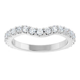 Platinum 1/2 CTW Natural Diamond Contour Band