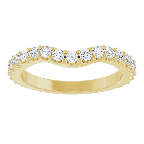 14K Yellow Gold 1/2 CTW Natural Diamond Contour Band