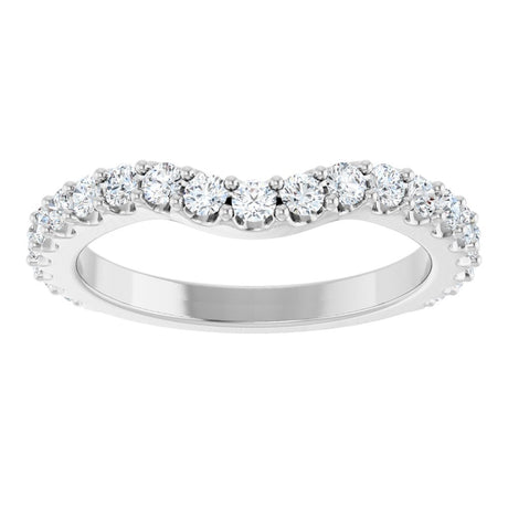 14K White Gold 1/2 CTW Natural Diamond Contour Band