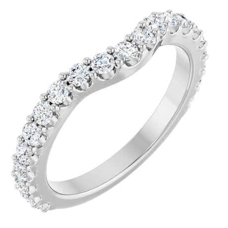 14K White Gold 1/2 CTW Natural Diamond Contour Band