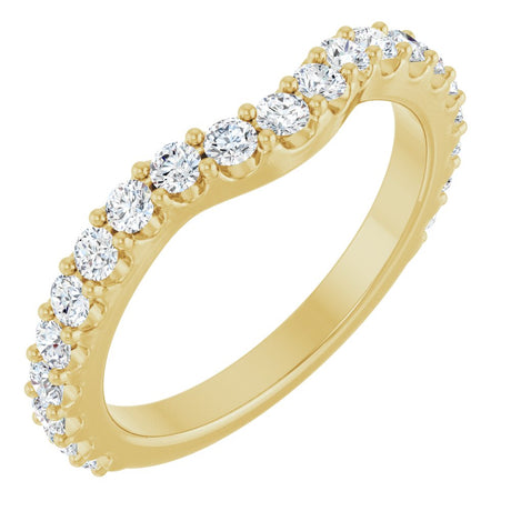 14K Yellow Gold 1/2 CTW Natural Diamond Contour Band