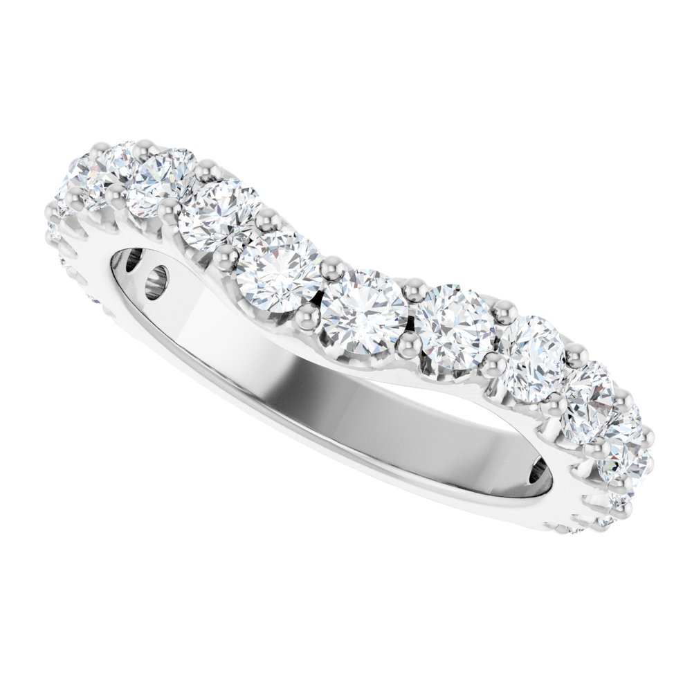 14K White Gold 1 1/4 CTW Lab-Grown Diamond Contour Band