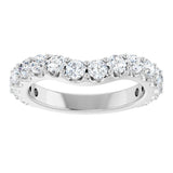 14K White Gold 1 1/4 CTW Lab-Grown Diamond Contour Band