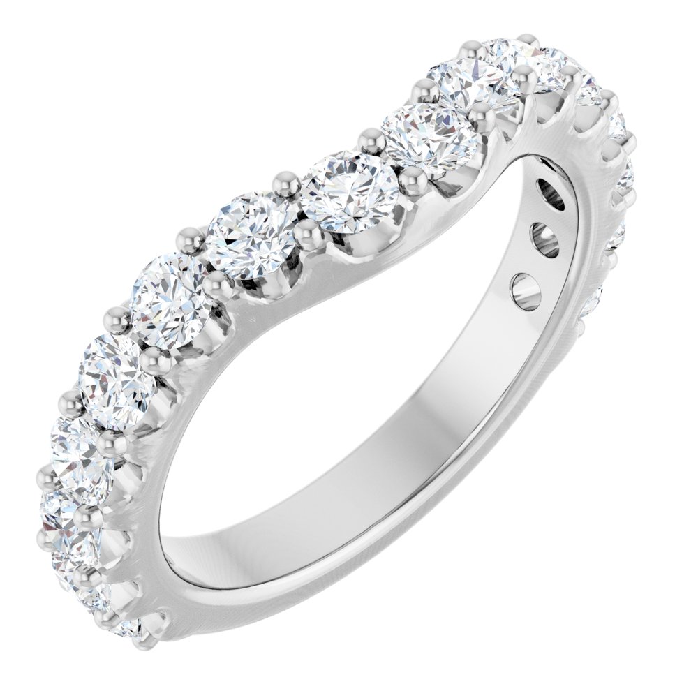 14K White Gold 1 1/4 CTW Lab-Grown Diamond Contour Band