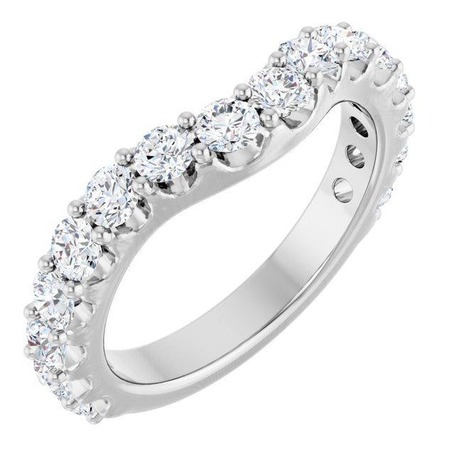 14K White Gold 1 1/4 CTW Lab-Grown Diamond Contour Band