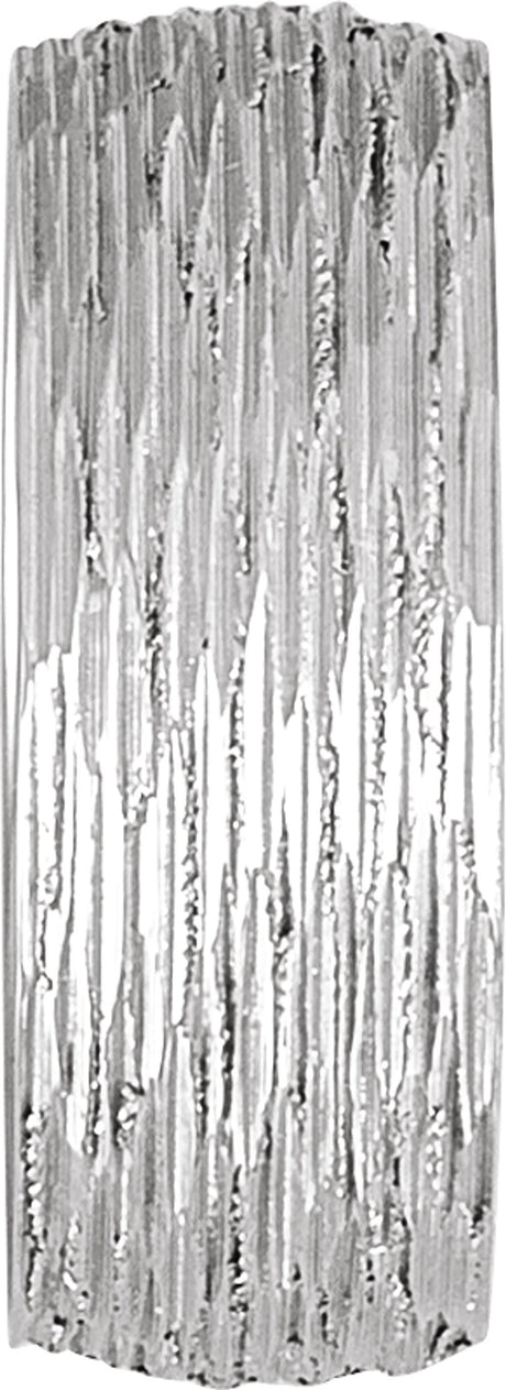 14K White Gold 7 mm Tree Bark-Inspired Comfort-Fit Flat Band Size 10