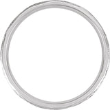 14K White Gold 3 mm Tree Bark-Inspired Comfort-Fit Flat Band Size 7