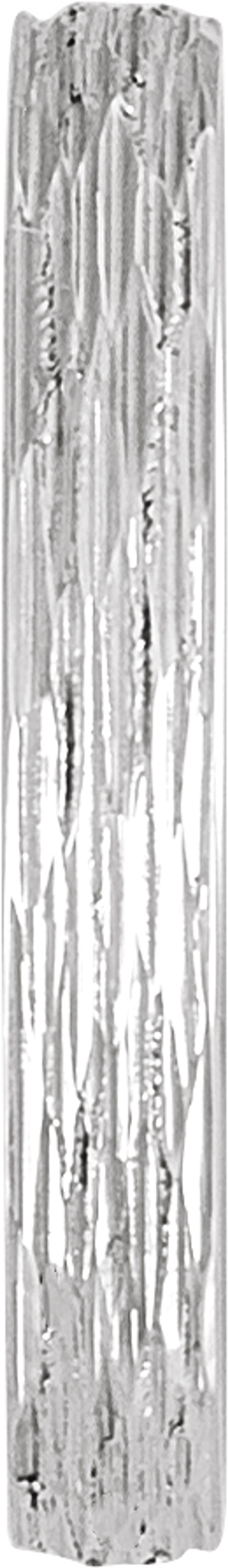 14K White Gold 3 mm Tree Bark-Inspired Comfort-Fit Flat Band Size 7