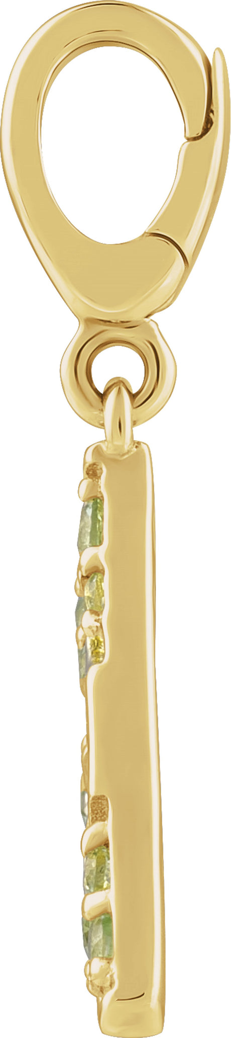 14K Yellow Gold Natural Peridot Lime Wedge Charm/Pendant