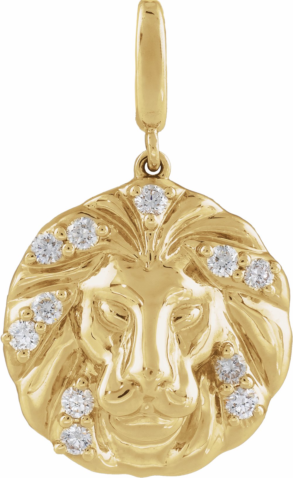 14K Yellow Gold 1/5 CTW Natural Diamond Lion Charm/Pendant