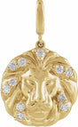 14K Yellow Gold 1/5 CTW Natural Diamond Lion Charm/Pendant