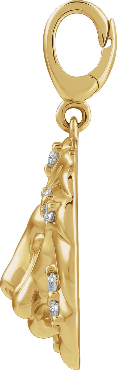 14K Yellow Gold 1/5 CTW Natural Diamond Lion Charm/Pendant