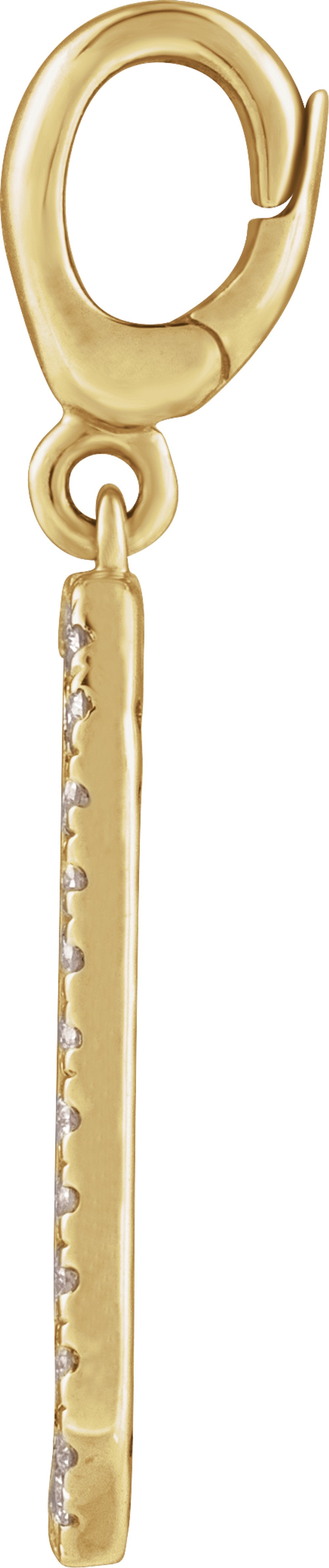14K Yellow Gold Engravable 1/6 CTW Natural Diamond Dog Tag Charm/Pendant