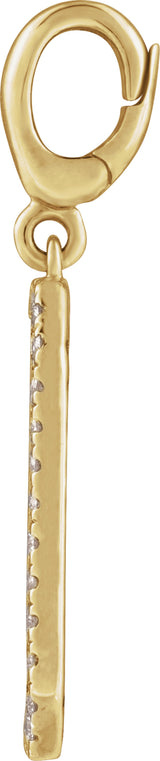 14K Yellow Gold Engravable 1/6 CTW Natural Diamond Dog Tag Charm/Pendant