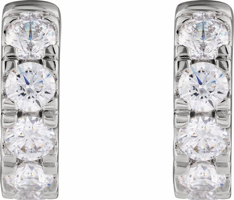 14K White Gold 1 7/8 CTW Lab-Grown Diamond Hinged 14.7 mm Hoop Earrings