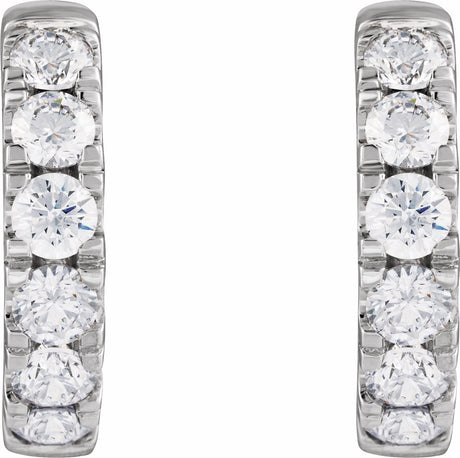 14K White Gold 2 1/4 CTW Lab-Grown Diamond Hinged 19.45 mm Hoop Earrings