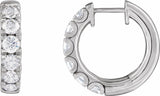 14K White Gold 1 7/8 CTW Lab-Grown Diamond Hinged 19.45 mm Hoop Earrings
