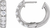 14K White Gold 1 7/8 CTW Lab-Grown Diamond Hinged 19.45 mm Hoop Earrings