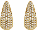 14K Yellow Gold 1/2 CTW Natural Diamond Hinged 14.75 mm Hoop Earrings