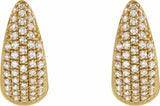 14K Yellow Gold 1/3 CTW Natural Diamond Hinged 11 mm Hoop Earrings