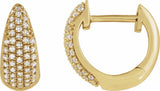 14K Yellow Gold 1/3 CTW Natural Diamond Hinged 11 mm Hoop Earrings