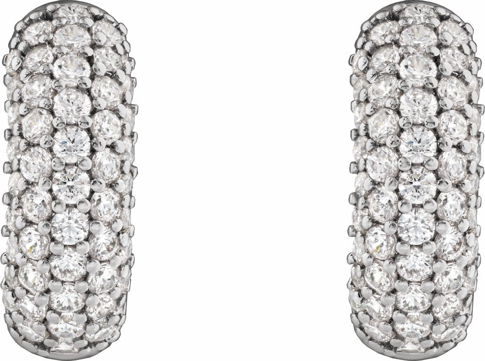 14K White Gold 1/2 CTW Lab-Grown Diamond Hoop Earrings