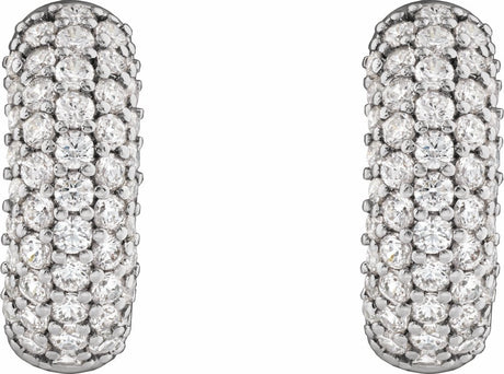 14K White Gold 1/2 CTW Lab-Grown Diamond Hoop Earrings