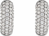 14K White Gold 1/2 CTW Lab-Grown Diamond Hoop Earrings