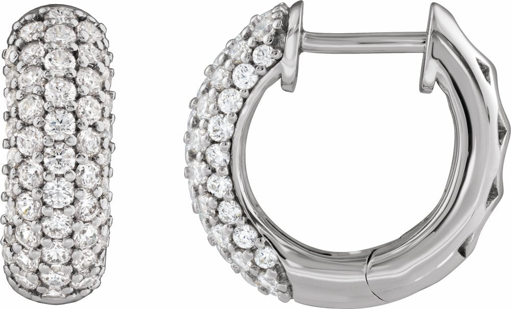 14K White Gold 1/2 CTW Lab-Grown Diamond Hoop Earrings