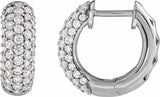 14K White Gold 1/2 CTW Lab-Grown Diamond Hoop Earrings