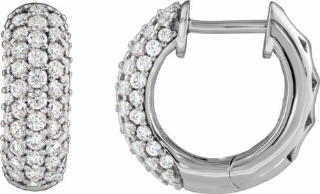 14K White Gold 1/2 CTW Lab-Grown Diamond Hoop Earrings