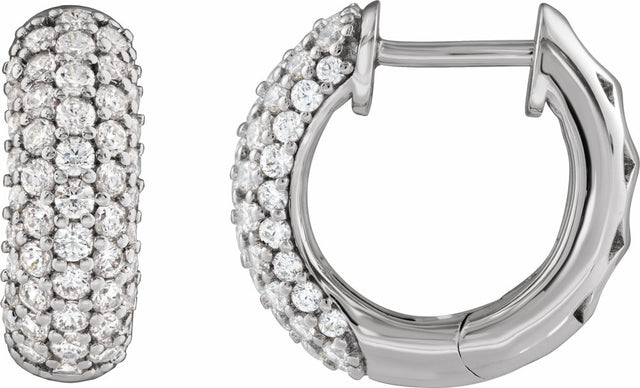 14K White Gold 1/2 CTW Lab-Grown Diamond Hoop Earrings