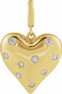 14K Yellow Gold 1/6 CTW Natural Diamond Puffed Heart Charm/Pendant