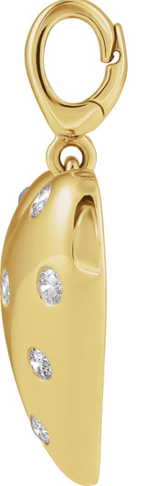 14K Yellow Gold 1/6 CTW Natural Diamond Puffed Heart Charm/Pendant