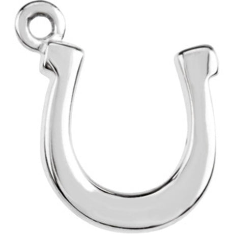 14K White Horseshoe Dangle