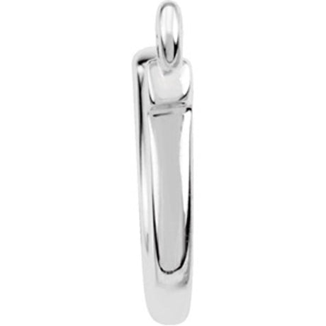 14K White Horseshoe Dangle