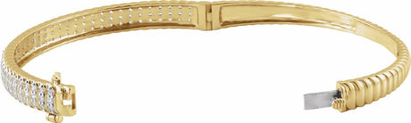 14K Yellow Gold 1 3/8 CTW Lab-Grown Diamond Bangle 7" Bracelet