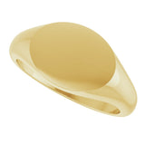 10K Yellow Gold 12x9 mm Oval Signet Ring 