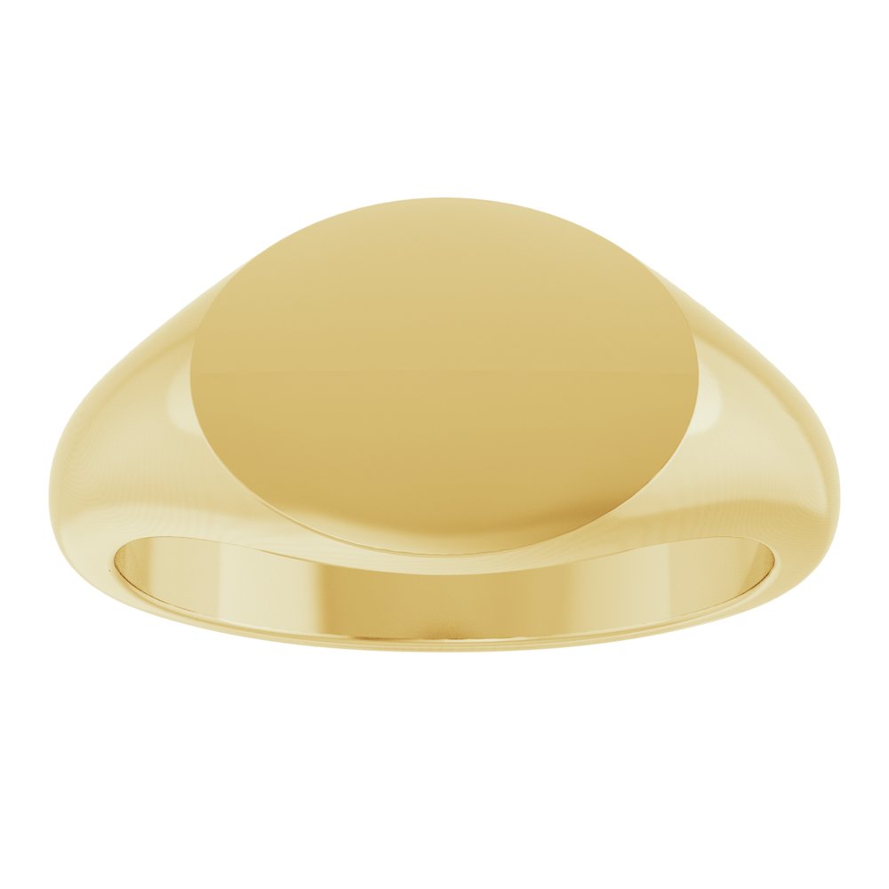 10K Yellow Gold 12x9 mm Oval Signet Ring 
