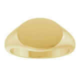 10K Yellow Gold 12x9 mm Oval Signet Ring 