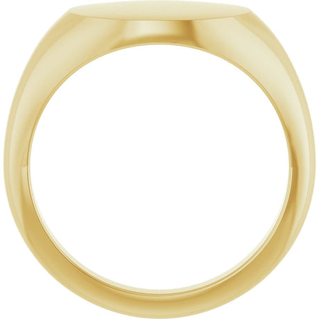 14K Yellow Gold 12x9 mm Oval Signet Ring 