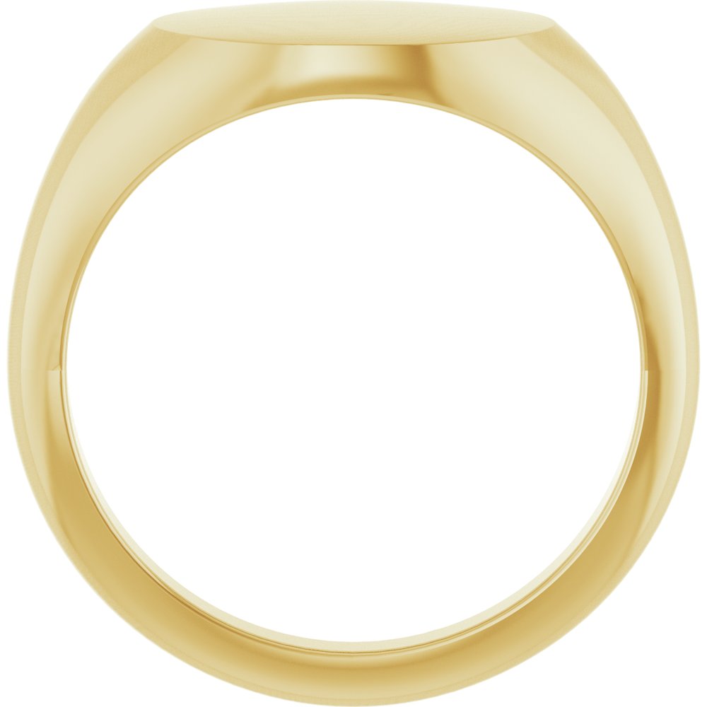 10K Yellow Gold 12x9 mm Oval Signet Ring 