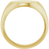 10K Yellow Gold 12x9 mm Oval Signet Ring 