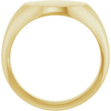 14K Yellow Gold 12x9 mm Oval Signet Ring 