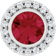 14K White Gold Lab-Grown Ruby & 1/4 CTW Natural Diamond Halo-Style Pendant