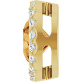 14K Yellow Gold Natural Citrine & 1/4 CTW Natural Diamond Halo-Style Pendant