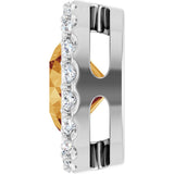 Sterling Silver Natural Citrine & 1/4 CTW Natural Diamond Halo-Style Pendant